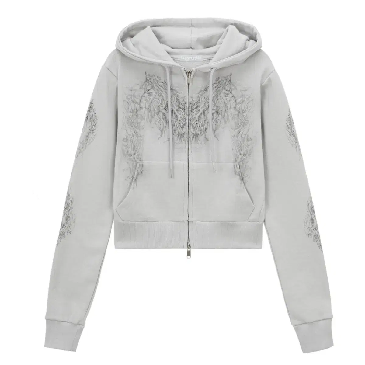 hugyourskin Skully crop hoodie zip-up